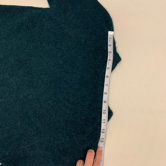 J Crew forest green puffy shoulders alpaca blend sweater size S - Picture 13 of 14